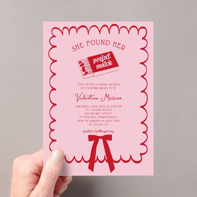 Invitaciones Acrílicas Ella Encontró Su Combinación Perfecta Doodle Despe (Insitu (portátil))
