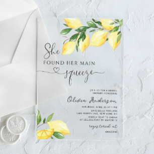 Invitaciones Acrílicas Ella encontró su Despedida de Soltera Main Squeeze