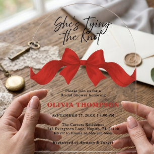 Invitaciones Acrílicas Ella está Atando el Lazo Foto de Regalo de Cumplea