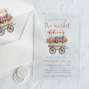 Invitaciones Acrílicas Ella Está Fresca De La Feria Despedida de Soltera