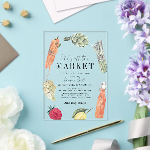 Invitaciones Acrílicas Ella está fuera del mercado Desfile de novia en el