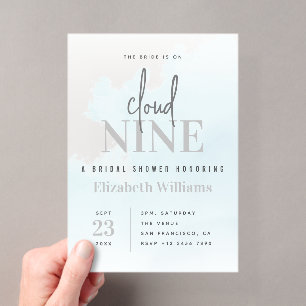 Invitaciones Acrílicas En la nube 9 Elegante Despedida de Soltera