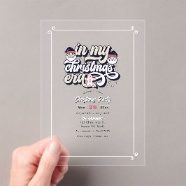 Invitaciones Acrílicas "En Mi Era de Navidad" Vibraciones Retro Fiesta Na