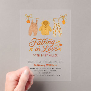 Invitaciones Acrílicas Enamorándose de la ropa de bebé de otoño Baby Show