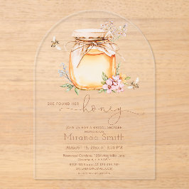 Invitaciones Acrílicas Encontró su miel Bridal Shower