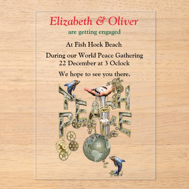 Invitaciones Acrílicas Encuentro de Navidades de la Paz Enseñando (Anverso)