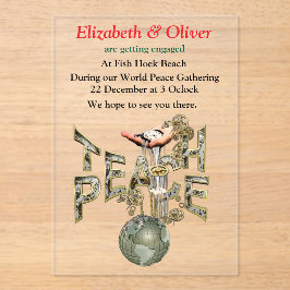 Invitaciones Acrílicas Encuentro de Steampunk de la Paz de Enseñanza