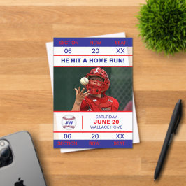 Invitaciones Acrílicas Entrada para graduado de jugador de béisbol