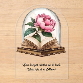 Invitaciones Acrílicas "Eres la mejor maestra que he tenido. Madre"