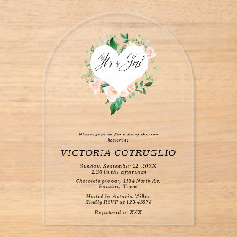 Invitaciones Acrílicas Es un arco de Baby Shower para Chicas