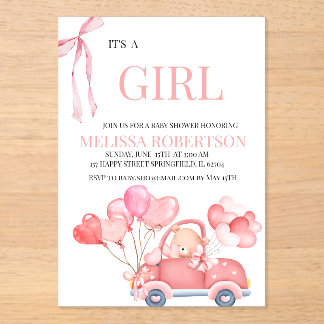 Invitaciones Acrílicas ¡Es un chica!