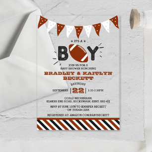 Invitaciones Acrílicas ¡Es un niño! Fiesta de bebé temática de fútbol mix