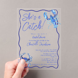 Invitaciones Acrílicas Es una ducha de novia en la costa azul catastrófic