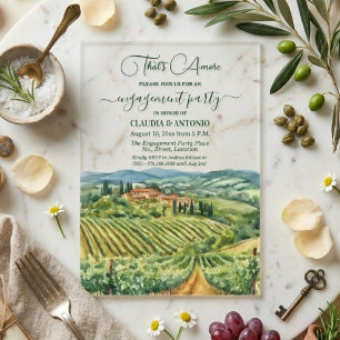 Invitaciones Acrílicas Esa es la fiesta de compromiso de la viña italiana