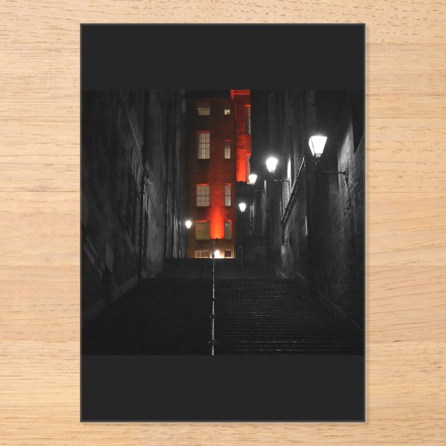 Invitaciones Acrílicas Escalera gótica (Anverso)