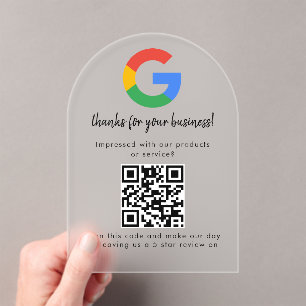 Invitaciones Acrílicas Escaneo del sitio web de reseñas de Google del log