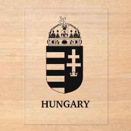 Invitaciones Acrílicas Escudo de Armas Húngaro Arte Monocromo Contemporán