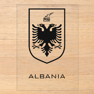 Invitaciones Acrílicas Escudo Nacional de Albania Tinta de Patrimonio