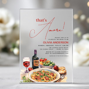 Invitaciones Acrílicas ¡Eso es amor italiano! Despedida de soltera acuare