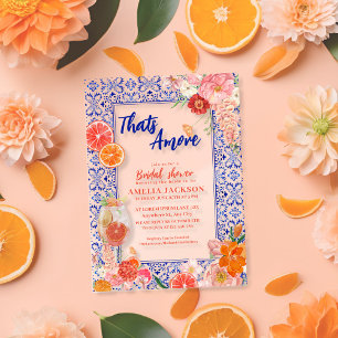 Invitaciones Acrílicas Eso es más entre las baldosas azules mediterráneas