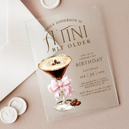 Invitaciones Acrílicas Espresso Martini, un poco mayor, cumpleaños para e