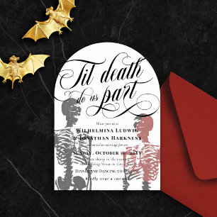 Invitaciones Acrílicas Esqueleto de Boda Hasta que la Muerte nos Separe