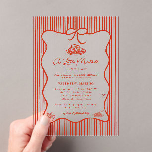Invitaciones Acrílicas Está en camino una pequeña albóndiga Doodle Baby S