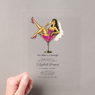 Invitaciones Acrílicas Esta Esposa es una Chica del Espectáculo Despedida