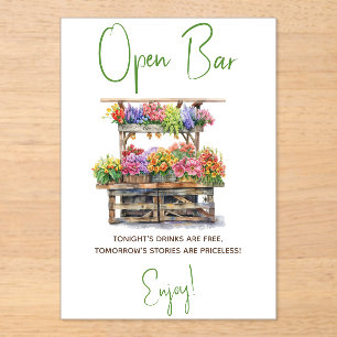 Invitaciones Acrílicas Está fuera del mercado Rótulo Bridal Shower Open B