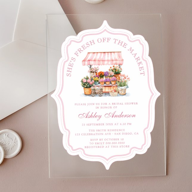 Invitaciones Acrílicas Está recién salida de la ducha de novia del mercad (Subido por el creador)