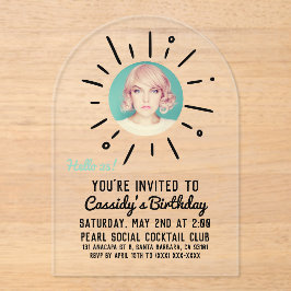Invitaciones Acrílicas ESTALLIDO DE ESTRELLAS | Cumpleaños con Foto Simpl
