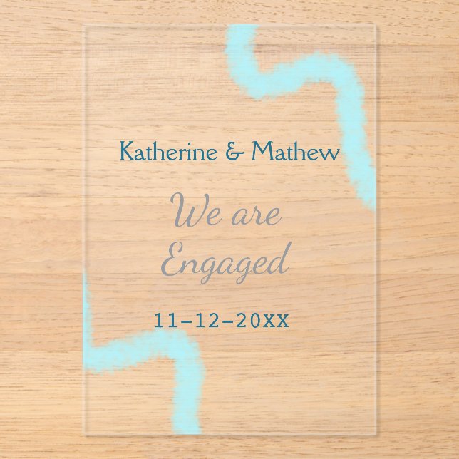 Invitaciones Acrílicas Estamos comprometidos con la espiral de acuarela g (Anverso)