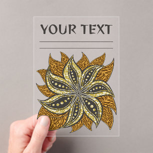 Invitaciones Acrílicas Estilo de Batik Floral Resumen Africano