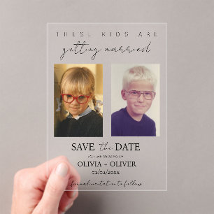 Invitaciones Acrílicas Estos niños se casan antes de la fecha