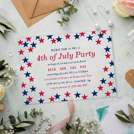 Invitaciones Acrílicas Estrella-Española Confetti 4 De Julio Fiesta