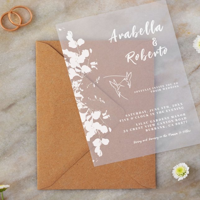 Invitaciones Acrílicas Eucalipto Blanco Romántico Boda Botánico (Subido por el creador)