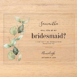 Invitaciones Acrílicas Eucalipto ¿Serás mi Dama de Honor?