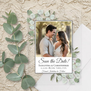Invitaciones Acrílicas Eucalipto y Verdor Foto Boda Guardar la Fecha