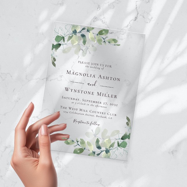 Invitaciones Acrílicas Eucalyptus Boda (Subido por el creador)