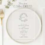 Invitaciones Acrílicas Eucalyptus Escudo Green Leafy Monograma Boda<br><div class="desc">Para las parejas que buscan elegancia con un toque de naturaleza, esta exquisita invitación nupcial de escudo en monograma Eucalyptus verde le habla al corazón. La exuberante vegetación rodea un elegante monograma, un emblema personal que captura perfectamente la unión de dos personas al borde de un hermoso capítulo nuevo. La...</div>