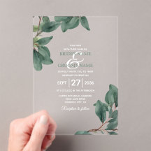 Eucalyptus Greenery Boda transparente