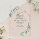 Invitaciones Acrílicas Eucalyptus Rosa Oro Dulce Geométrico Dieciséis<br><div class="desc">Celebre con estilo con estas dulces invitaciones de 16 años de moda. El diseño es fácil de personalizar con la redacción de su evento especial y sus invitados estarán encantados cuando reciban estas fabulosas invitaciones.</div>