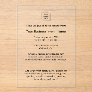 Invitaciones Acrílicas Evento Corporativo   Negocios Profesionales Minima