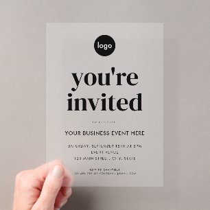 Invitaciones Acrílicas Evento Empresarial Minimalista Moderno