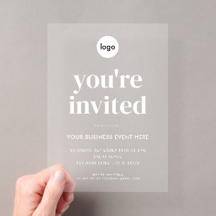 Invitaciones Acrílicas Evento Empresarial Minimalista Moderno