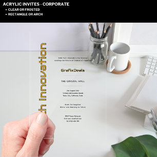 Invitaciones Acrílicas Eventos Corporativos de Innovación en Tecnología d