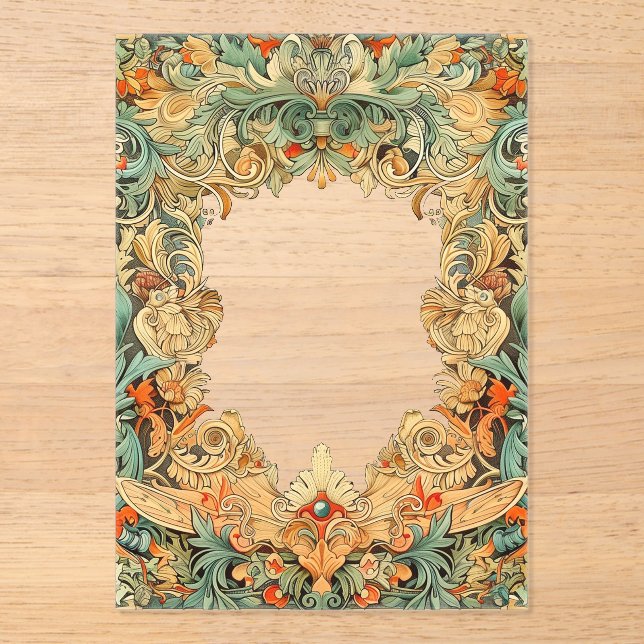 Invitaciones Acrílicas Exceso de acrílico intrincado de Motif Filigree (Anverso)