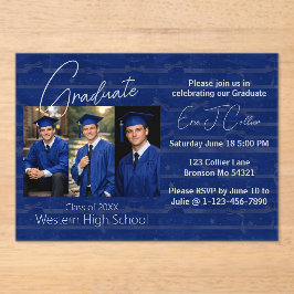 Invitaciones Acrílicas Exhibición de Fotos de Fiesta de Graduación Modern