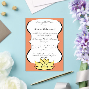 Invitaciones Acrílicas Exquisito Loto en Acrílico Besado por el Sol para 