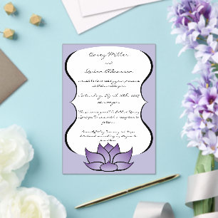Invitaciones Acrílicas Exquisito Loto en Acrílico de Boda Morado